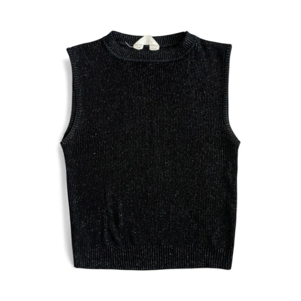 Black glittery rib knit top sweater vest by Primark size‎ M